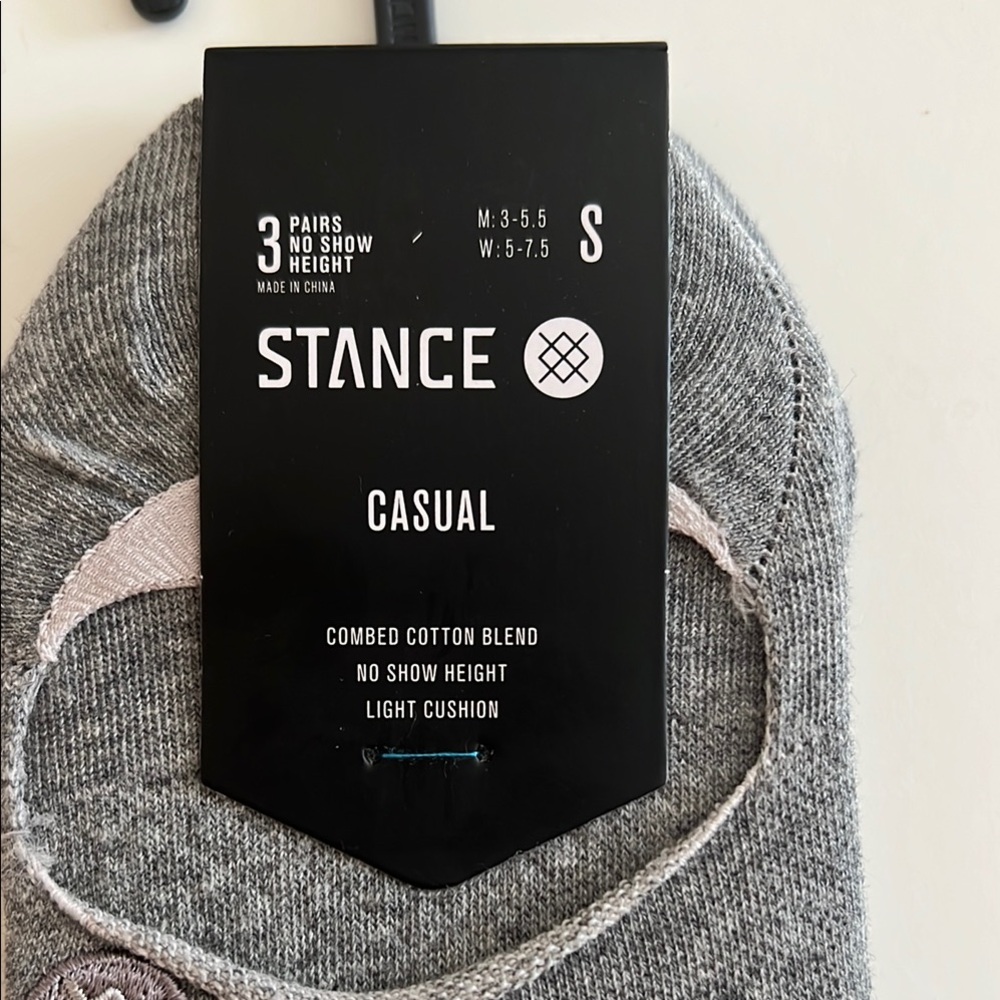 Stance No Show Gray and Blue Casual Socks with Comfort Bands - Picture 4 of 7